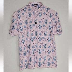 Bad Birdie The Ranch Golf Polo Pink Southwest Aztec Size 2XL Mens